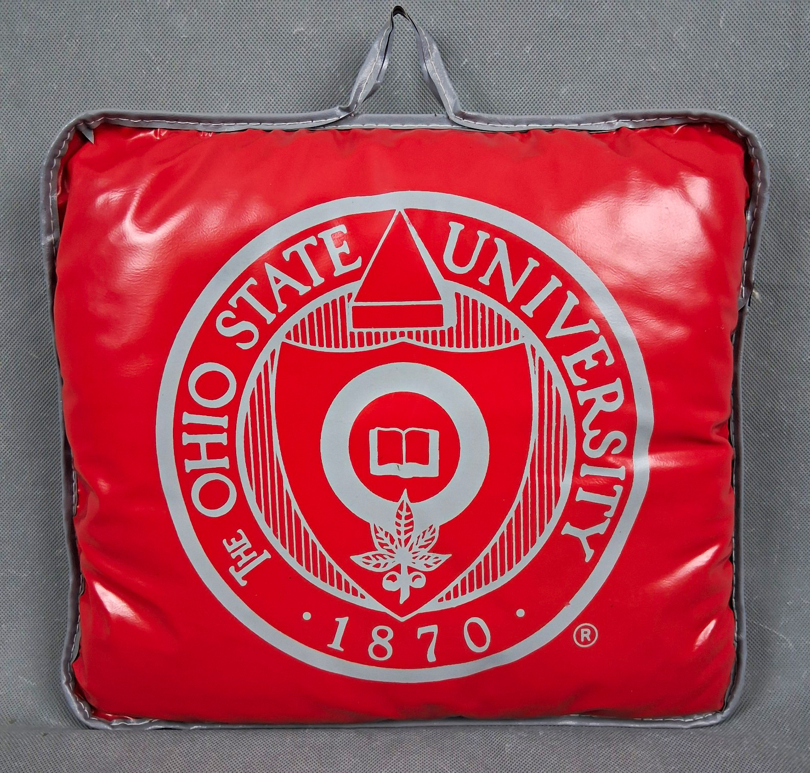 Ohio State University Carmen Ohio Lyrics Seat Cushion Pad Pillow w/ Handle Red