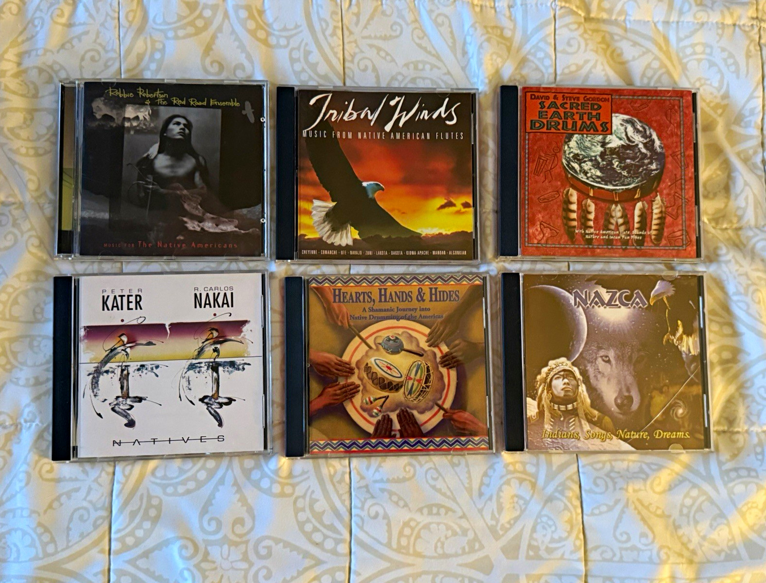 6 CD Native American Music Lot Robbie Robertson R Carlos Nakai Flute Drums
