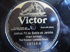 1st Rec 1925 PAUL ROBESON Joshua Fit De Battle Ob Jericho/ Bye And Bye VIC 19743 picture