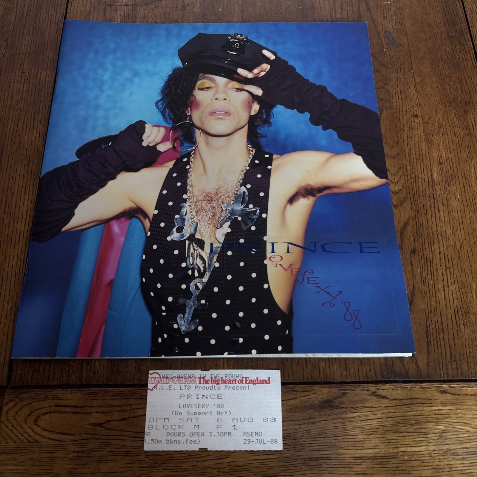 PRINCE CONCERT PROGRAM AND TICKET LOVE SEXY TOUR BIRMINGHAM 1988