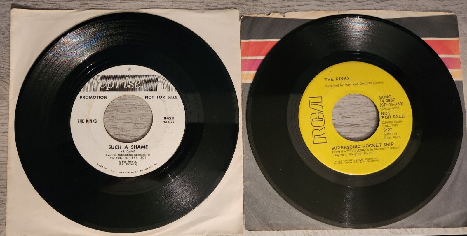 The Kinks Promo 45 x2 Well Respected Man / Such A Shame & Supersonic Rocket Ship