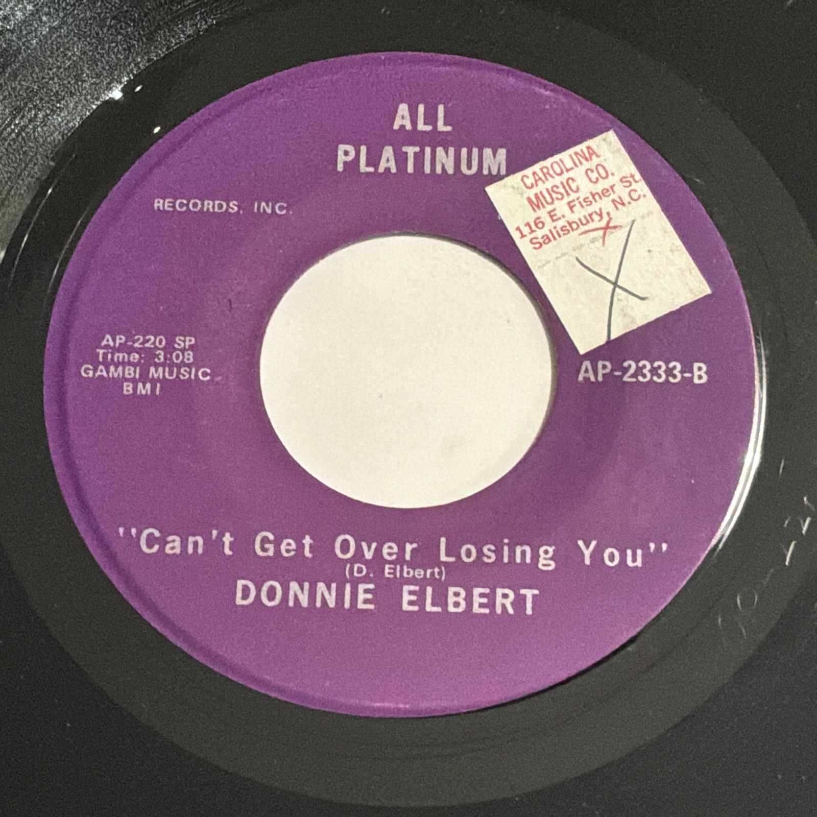 Donnie Elbert: Can\'t Get Over Losing You / Sweet Baby 45 - All Platinum - Soul