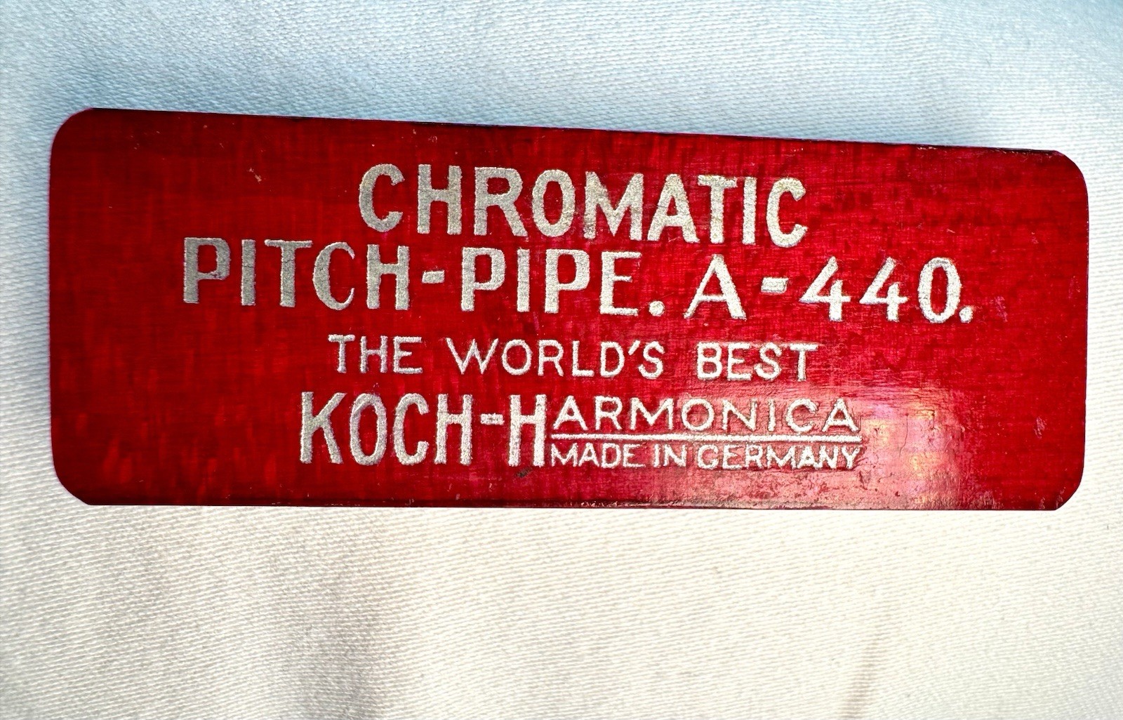 Vintage Harmonica W. Kratt Red Chromatic Pitch Pipe A-440 Musical Instrument