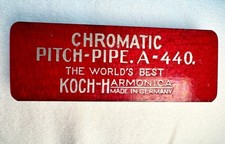 Vintage Harmonica W. Kratt Red Chromatic Pitch Pipe A-440 Musical Instrument picture