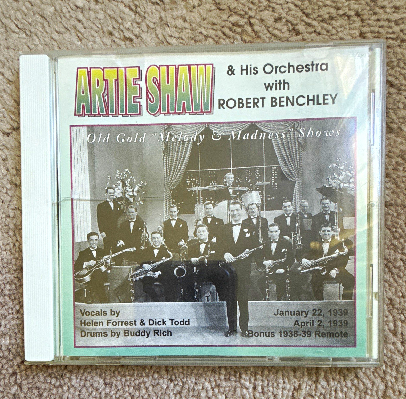 Artie Shaw & His Orchestra w/ Robert Benchley Old Gold Melody & Madness CD