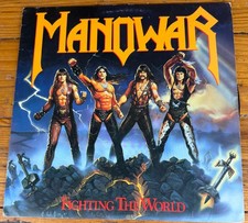 Manowar Fighting the World Vinyl LP 1987 ATCO 90563-1 US Original Insert picture