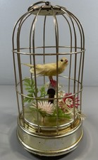Vintage Music Box – Bird in Gold Cage – “Oh Beautiful Morning” WORKS picture