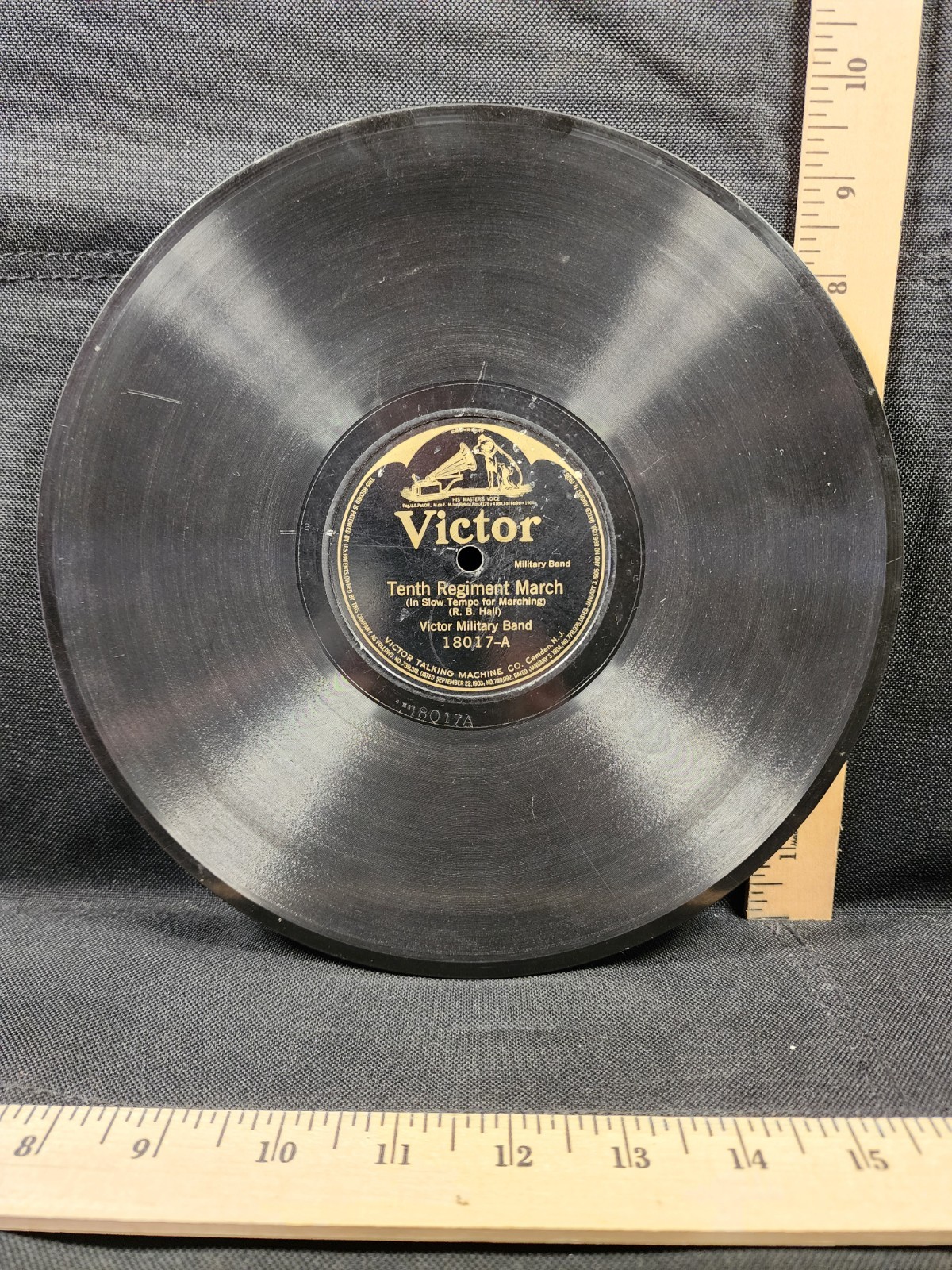 Antique 78 Record Shellac Victor Military Band 10th Regiment March/In The Park