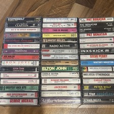 Vintage 1970s–1980s Rock & Pop Cassette Tape Lot (45 Tapes) Reseller Wholesale picture