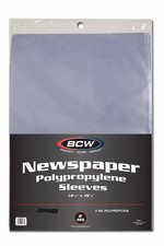 NEW( 5 ct) BCW Newspaper Sleeve- 14 x 19-Acid Free Clear Poly Sleeve 14x19 picture
