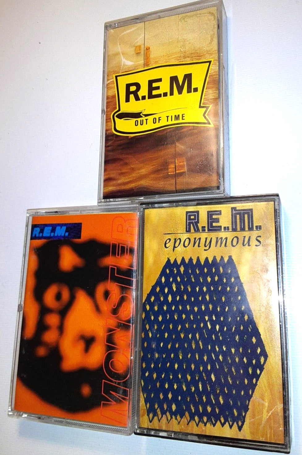 Lot 3 Vtg R.E.M Cassette Tapes Out of Time Eponymous Monster