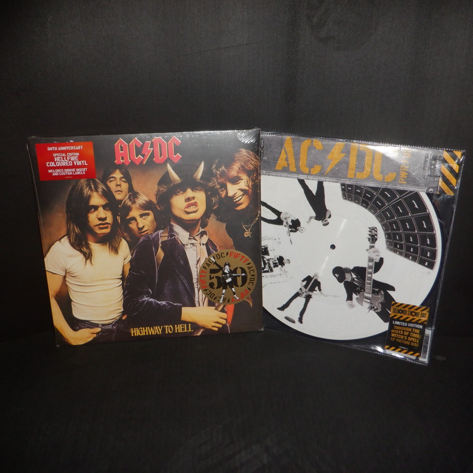 AC/DC vinyl LOT x2 Highway To Hell HELLFIRE RED 2003 + PWR UP Ltd. Ed. 12\