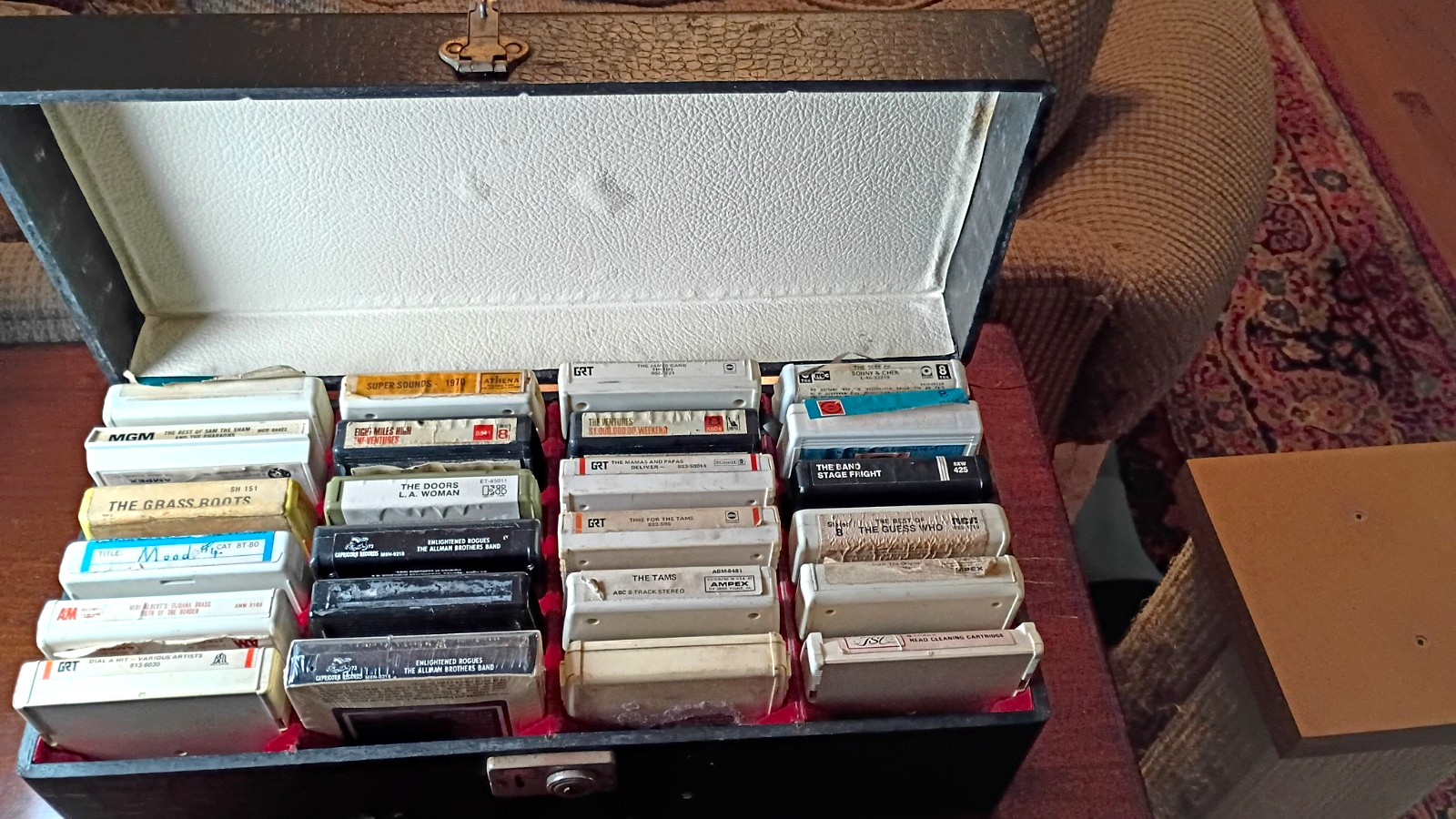Vintage 8-Track Tape Lot of 23 Rock MotownSoul Case & Cleaner SEALED Allman Bros