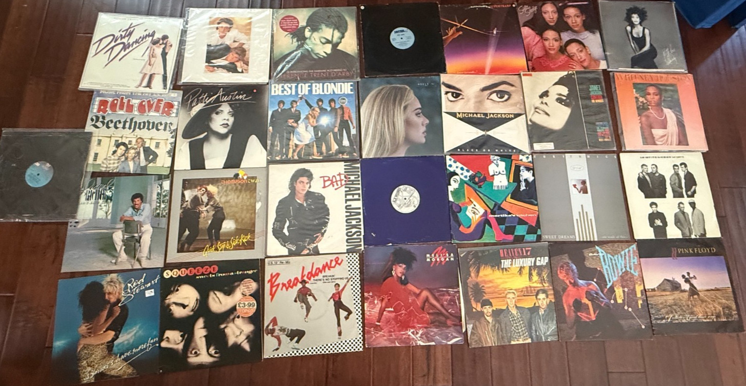Vintage Vinyl Record Lot 29 LPs - Pop, Rock, R&B, New Wave