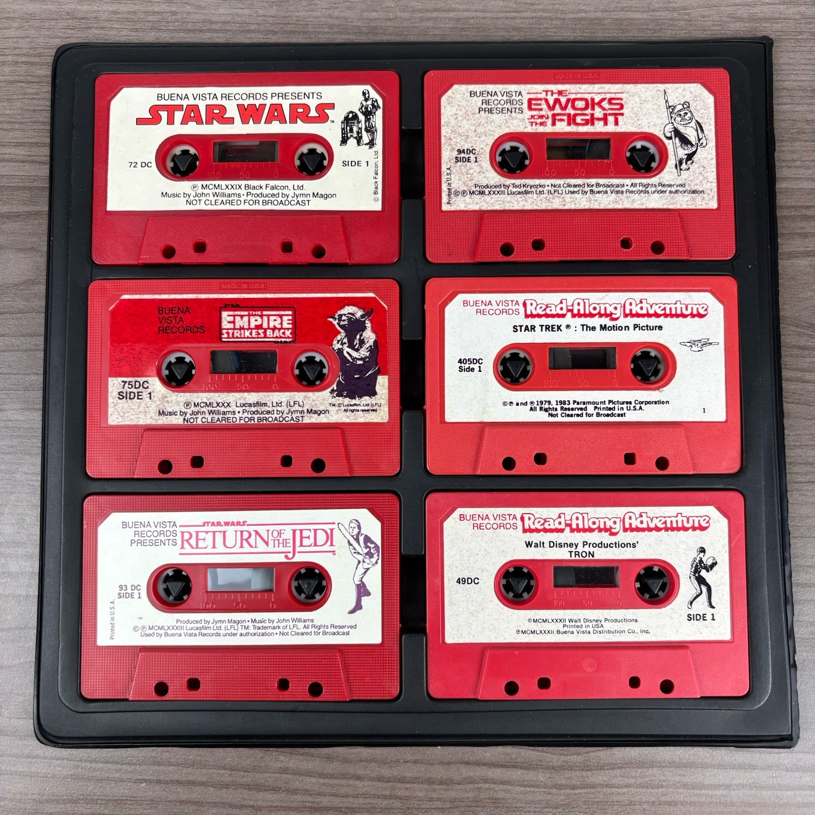 Star Wars Tron Star Trek Read-Along Cassette Lot 6 Buena Vista Records