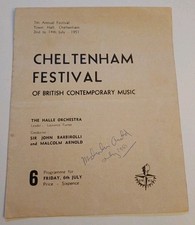 1951 Cheltenham Festival Of British Music Programme Malcolm Arnold Signed picture