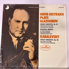 David Oistrakh Plays Glazounov Kabalevsky Violin Concertos LP shrink picture