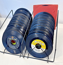 Vintage MCM Black Wire Record Rack 14 Slot Vinyl 45 RPM Holder It's Groovy Man picture