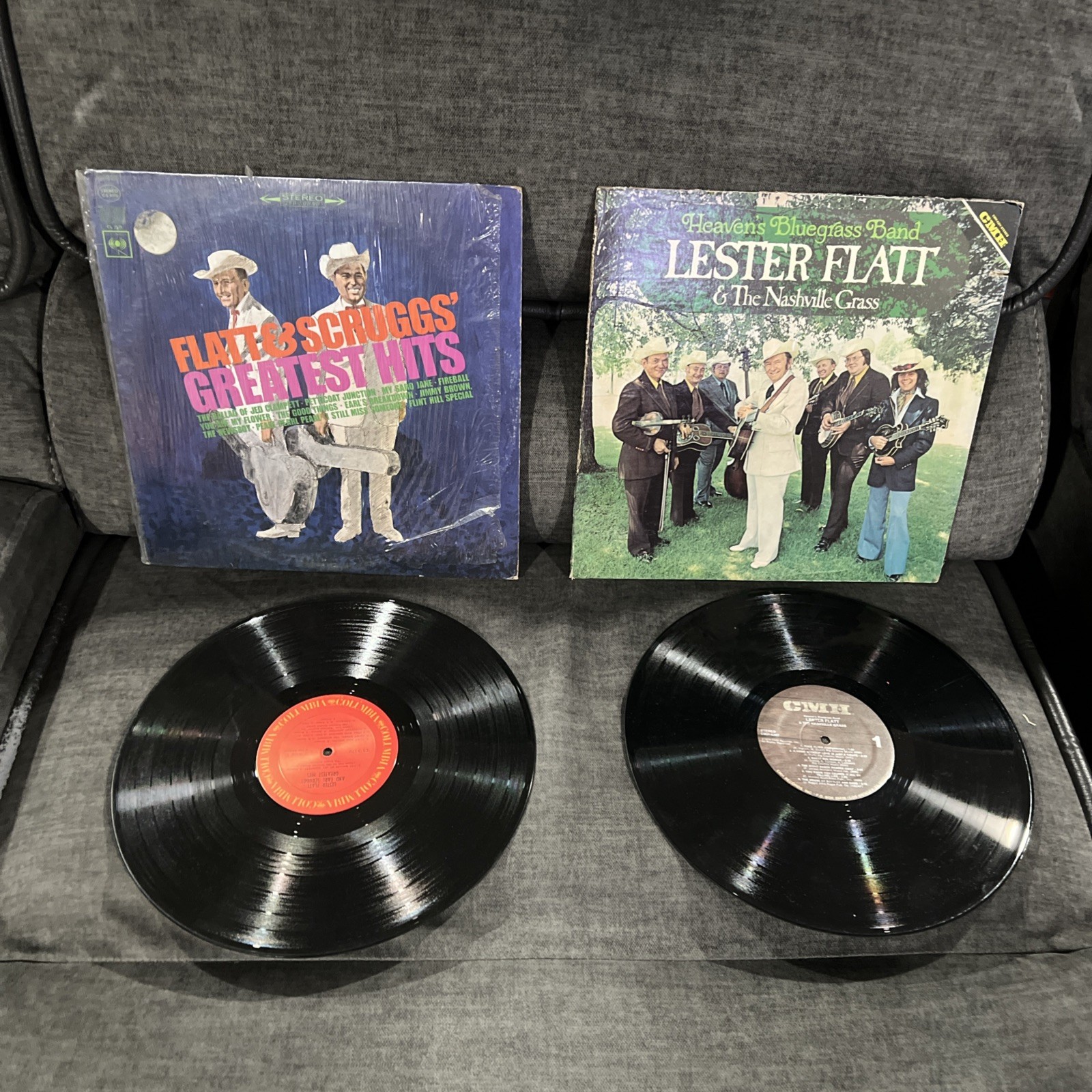 Lester Flatt 2 Vinyl Record LP Album Lot & Scruggs Greatest Hits Nashville Grass