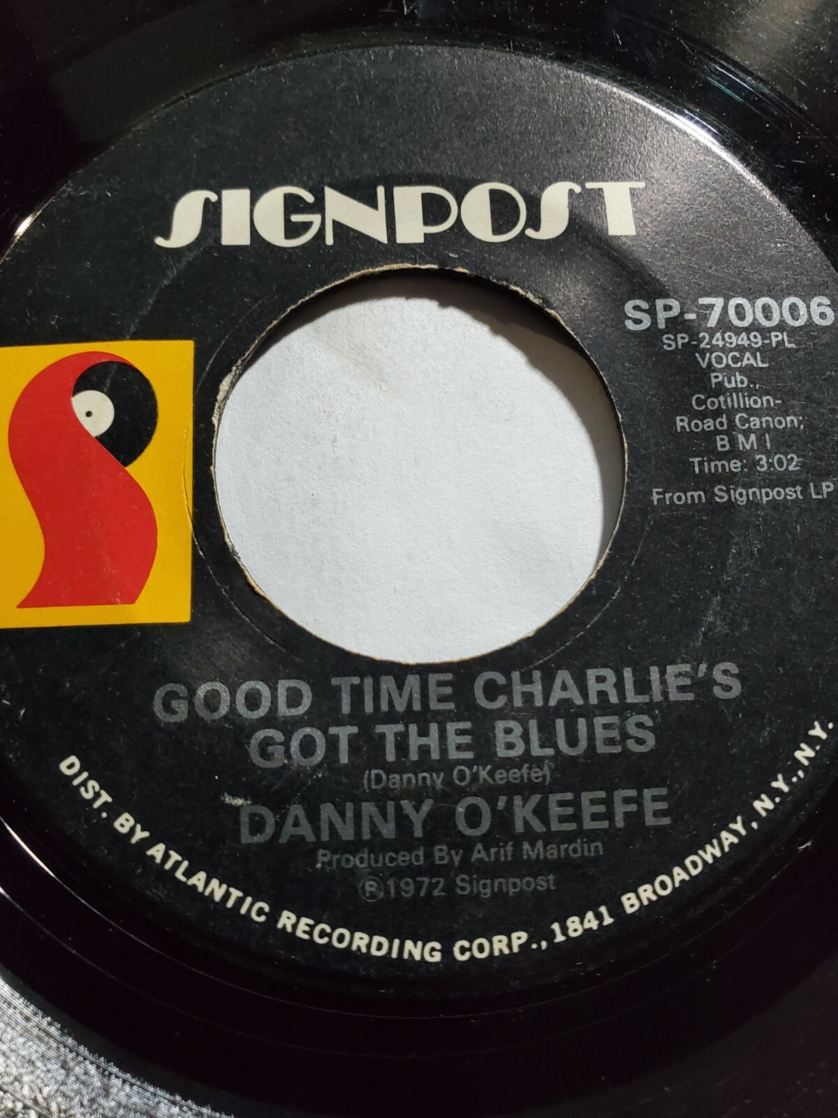 Danny O'Keefe 'Good Time Charlie's Got The Blues' 1972 45 RPM VG F64