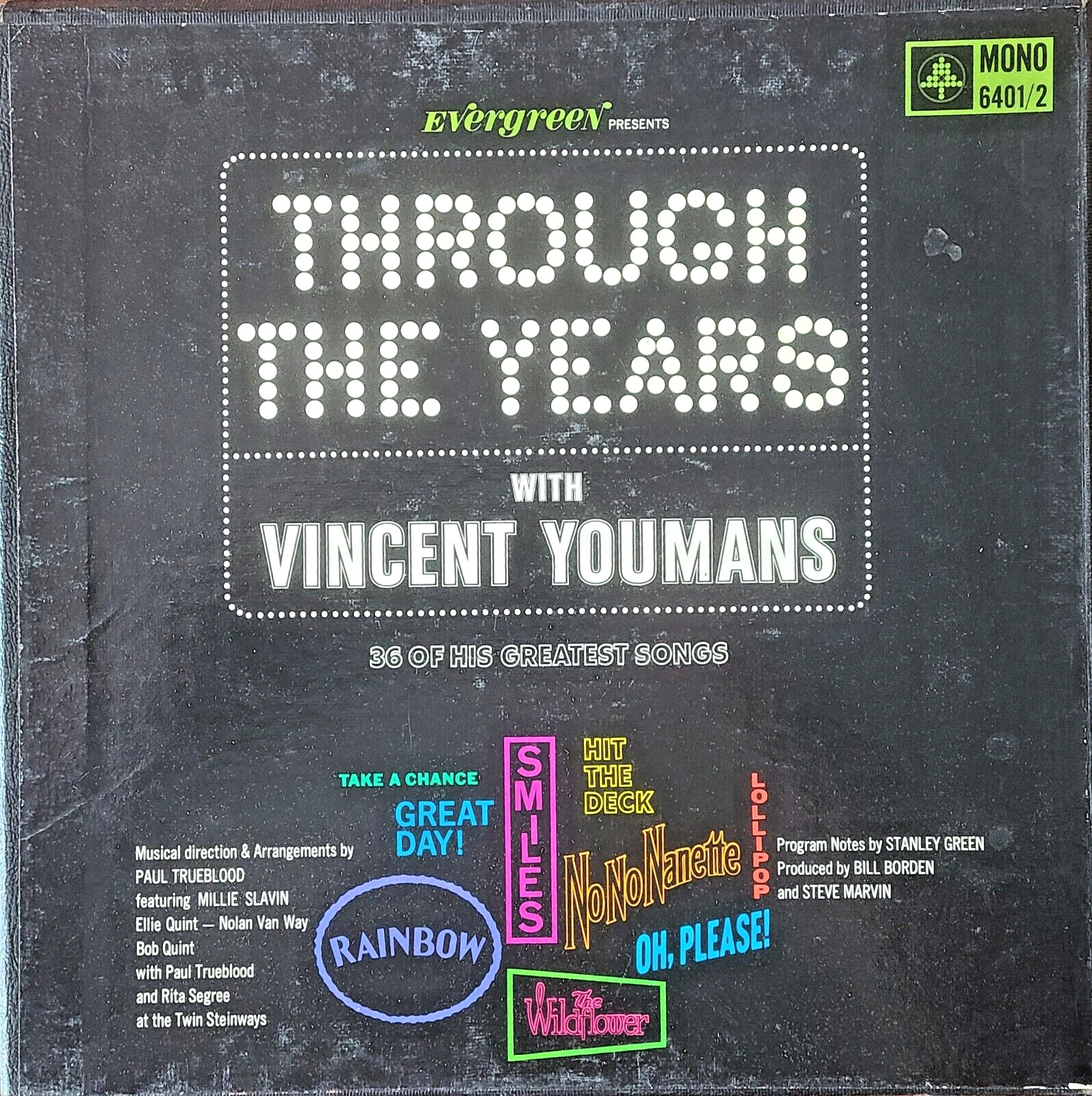 Vinyl Record - 33 RPMs - Through the Years with Vincent Youmans - Evergreen
