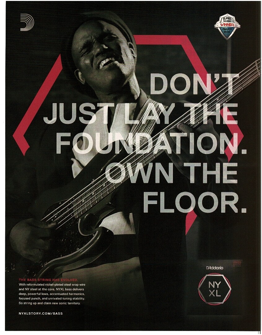 2018 D\'ADDARIO NYXL Bass Guitar Strings magazine ad