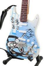 Miniature Guitar Art Series PINK FLOYD The Wall White & Strap picture