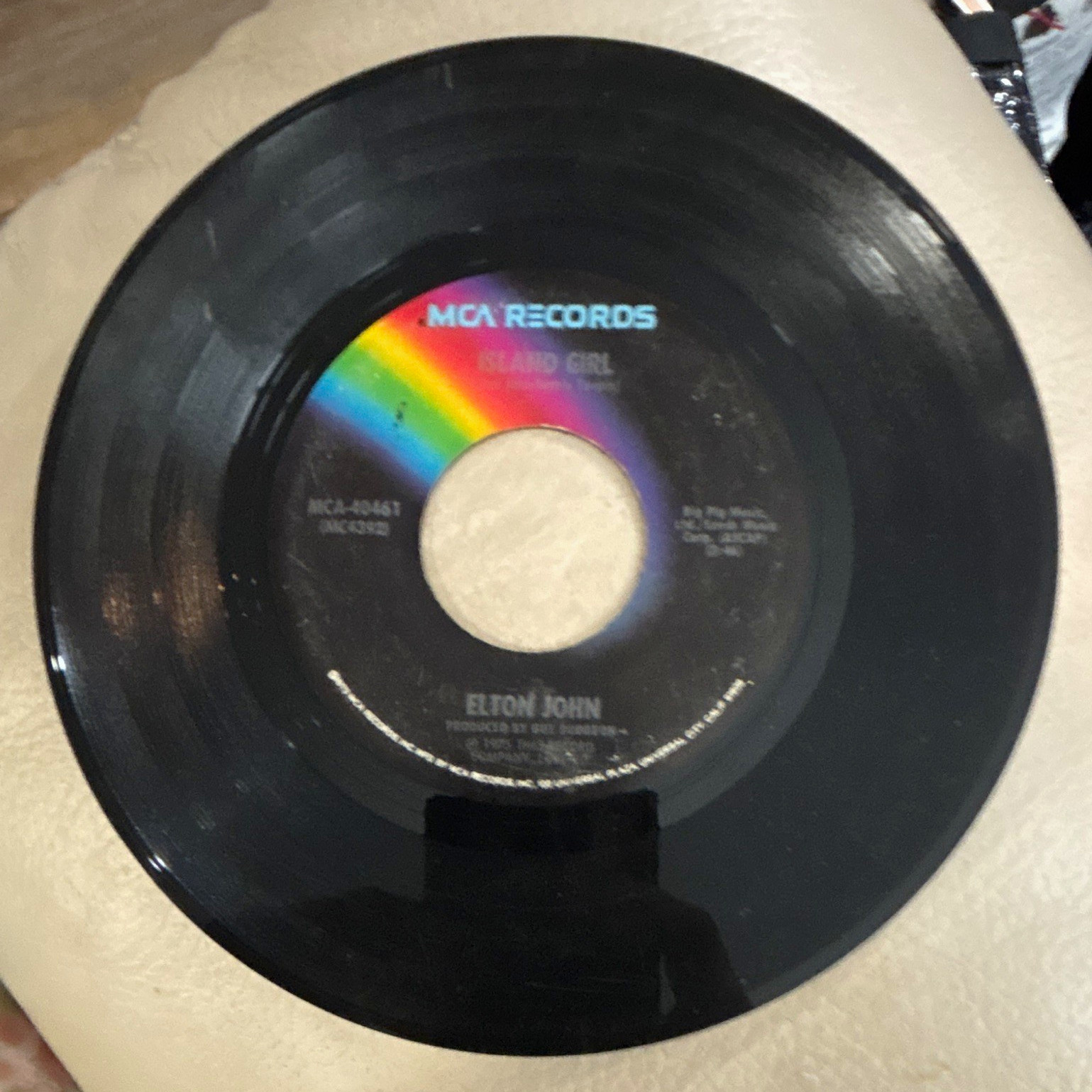 Lot of 6 Vintage 1970s Rock Pop 45 RPM Records Elton John Bad Company Croce