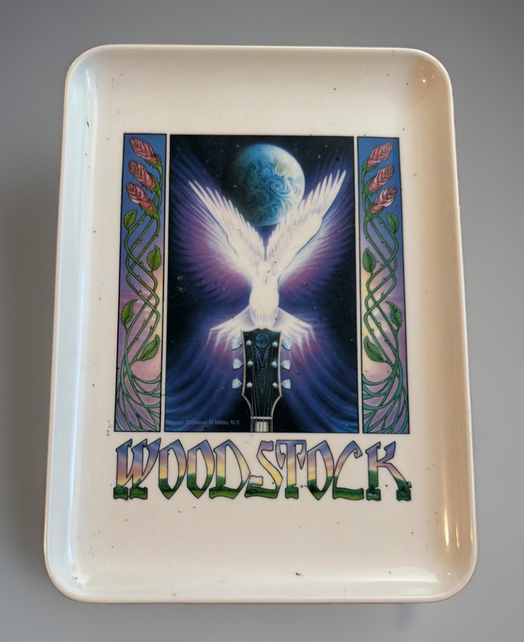 Vintage 1990s Music City Marketing WOODSTOCK 94 Melamine Rolling Tray - Japan