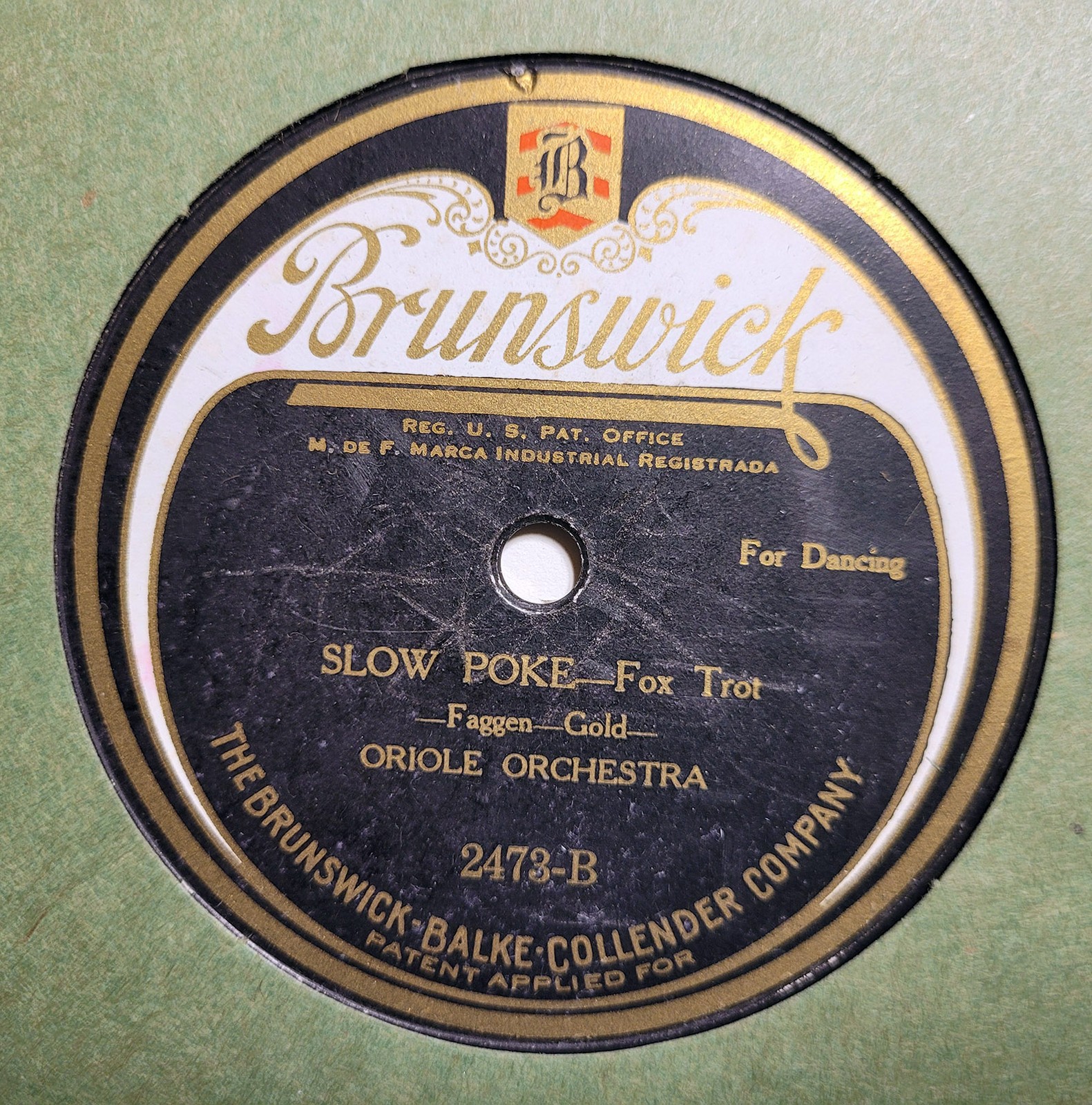 ORIOLE ORCHESTRA RUSSO & FIORITO Slow Poke/South Sea Eyes BRUNSWICK 2473 EE-