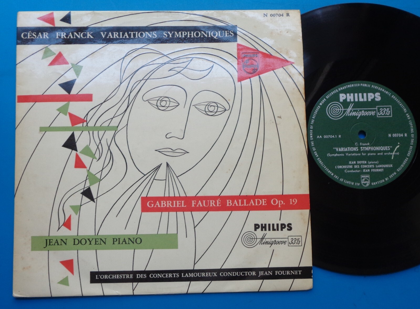 Jean Doyen/Fournet FRANCK Symphonic Variations FAURE Ballade - Philips 10 inch