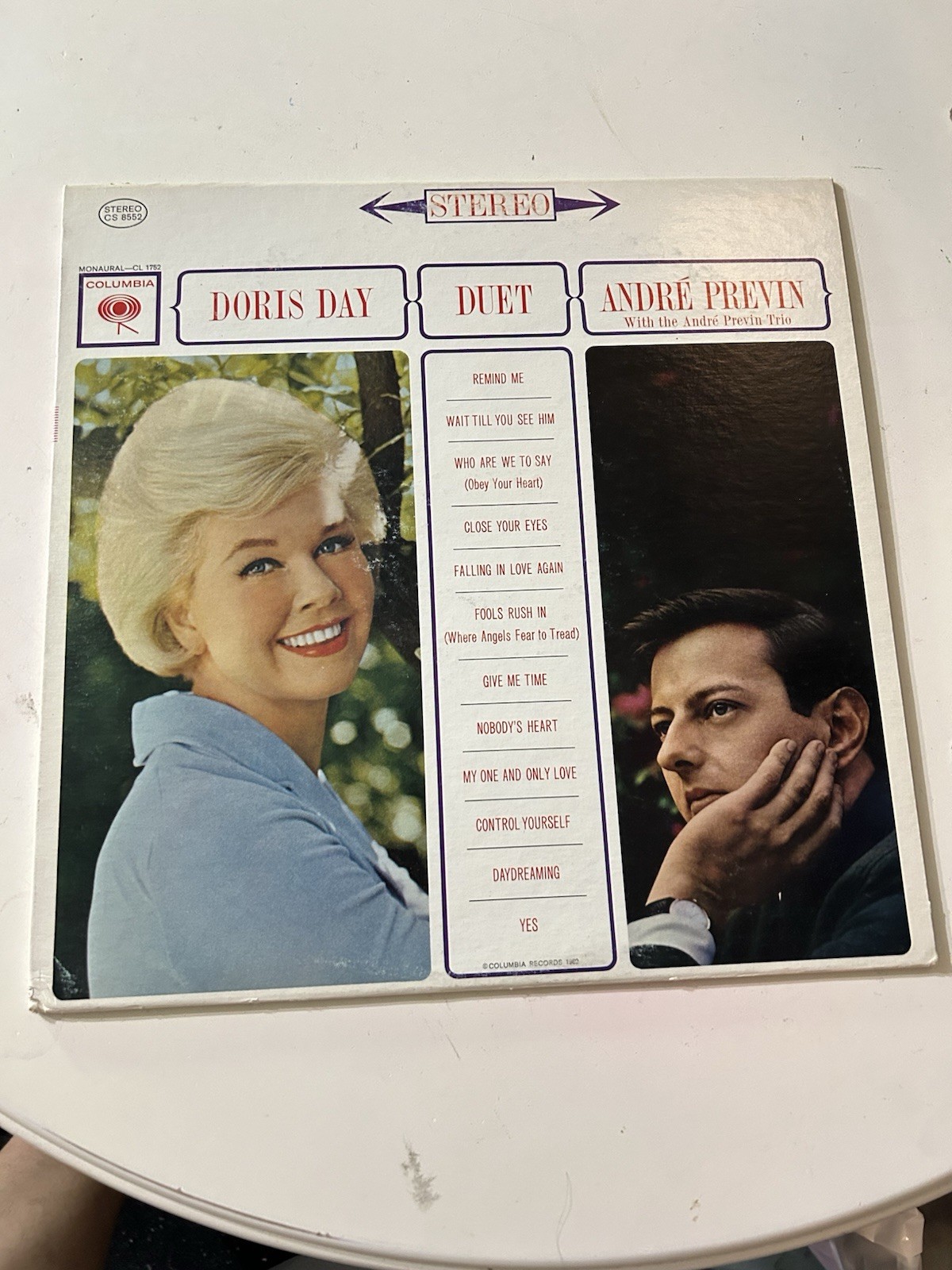 Vintage Doris Day & André Previn Vinyl LP Duet Jazz Columbia CS 8552 Stereo 1962