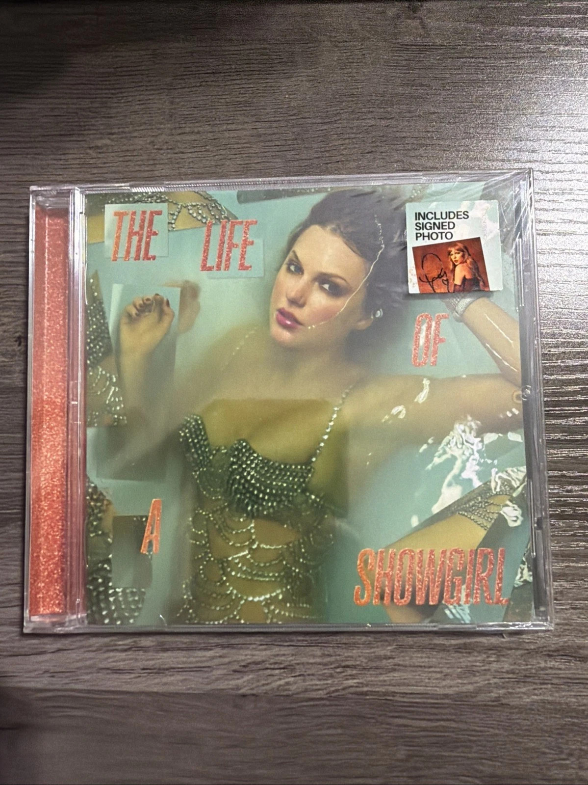 Taylor Swift The Life of a Showgirl CD + Hand Signed Photo 3 Sealed In Hand