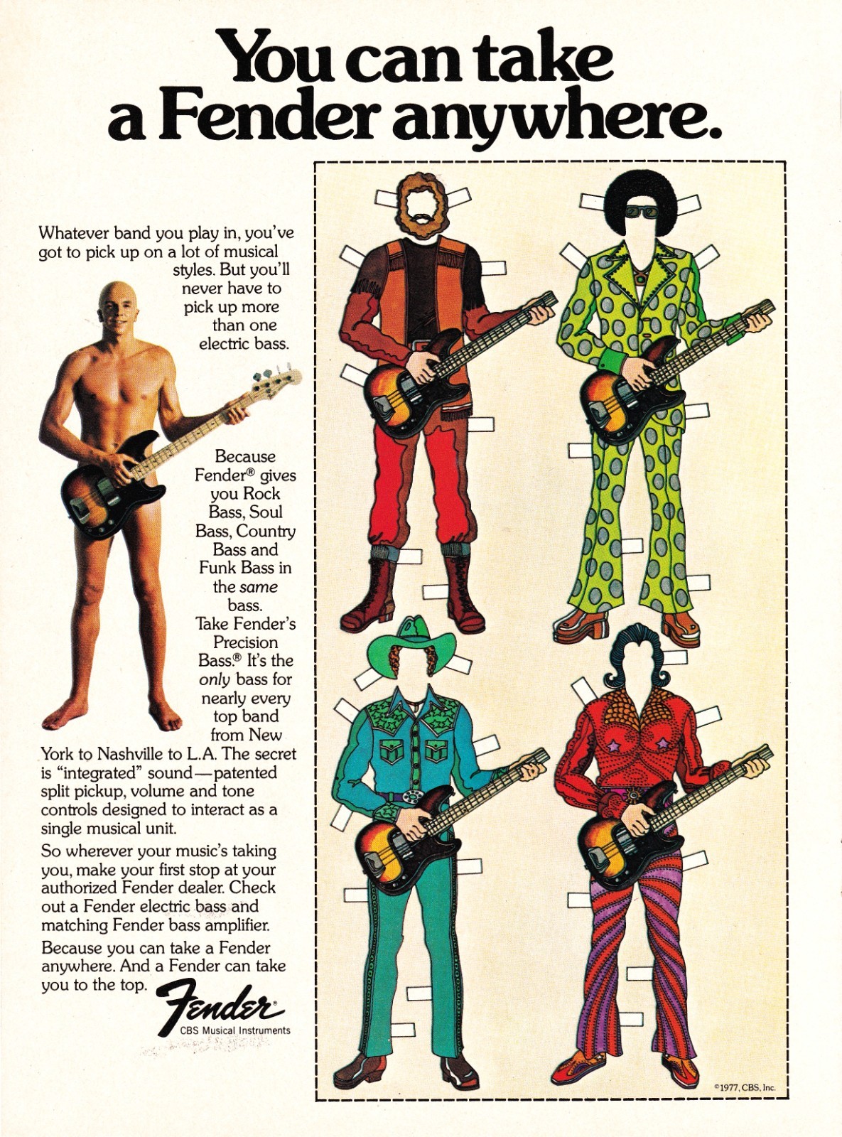 FENDER PRECISION BASS GUITAR~1977 PROMO PRINT MAGAZINE AD ADVERT POSTER PINUP