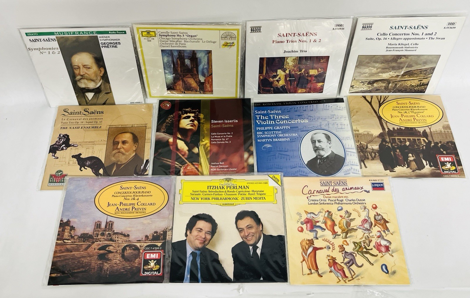 Lot 11 Camille Saint-Saëns Symphonies Concertos Trios CDs MINT DISCS No Cases