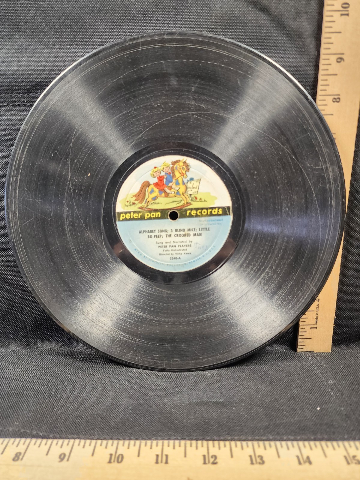 Antique 78 Record Shellac Peter Pan Childrens Record Nursery Rhymes 