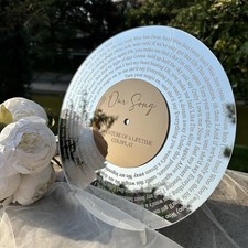 Custom Mirrored Acrylic Song Lyrics Plaque Anniversary Gift Wall Room Decor picture
