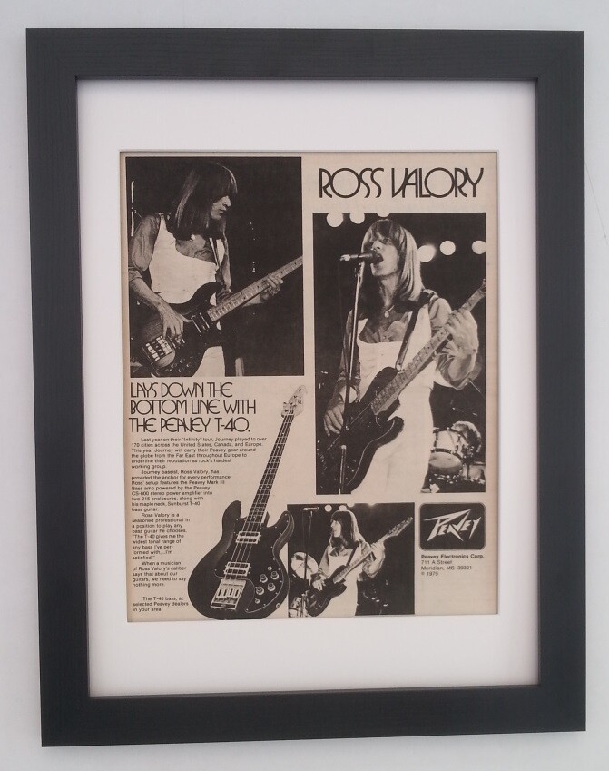 ROSS VALORY*JOURNEY*Peavey Guitar*1979*ORIGINAL*POSTER*AD*FRAMED*FAST WORLD SHIP
