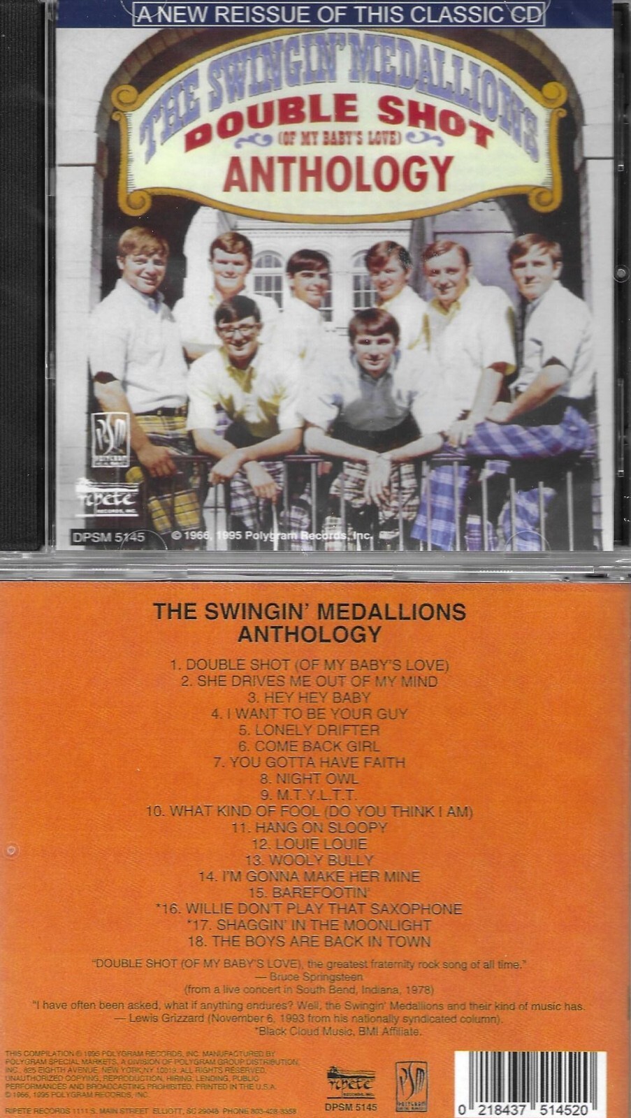 SWINGIN' MEDALLIONS-ANTHOLOGY/DOUBLE SHOT-18 CUTS-NEW IMPORT REISSUE CD