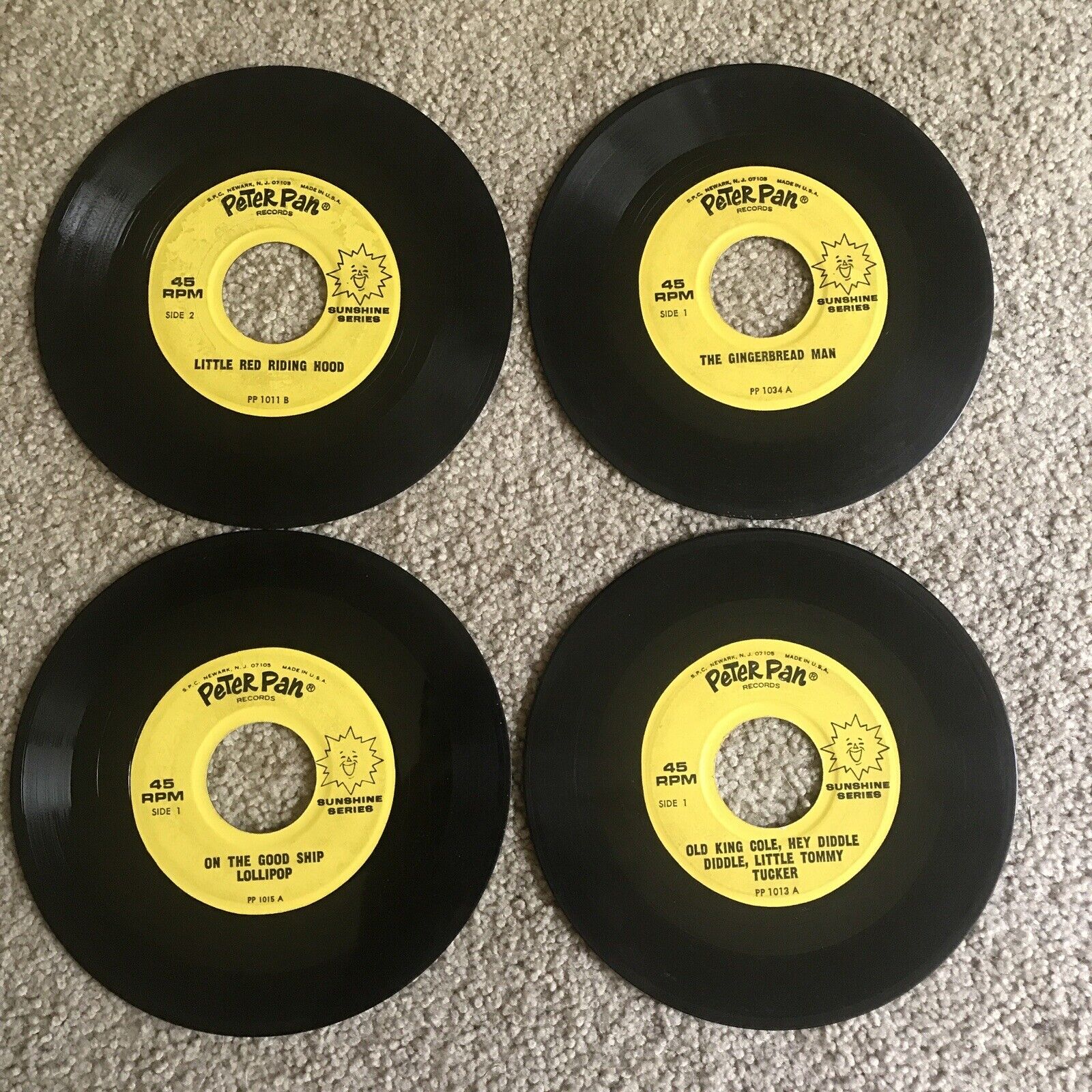 Vintage Lot (4) Peter Pan Records - Children Records, 45 RPM - Little Red Riding