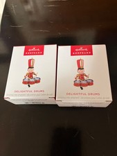 2026 Hallmark Delightful Drums Marching Band Drummer Two x2 Miniature Ornament picture