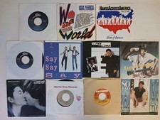 11 Vintage 45 RPM Record Lot Paul McCartney, Michael Jackson, We Are the World  picture