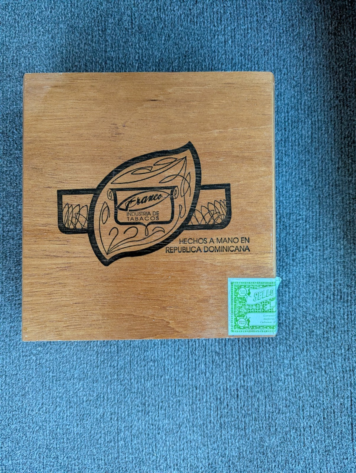 Vintage Franco Wooden Cigar Box Empty Dominican Republic Wood Craft Guitar Case