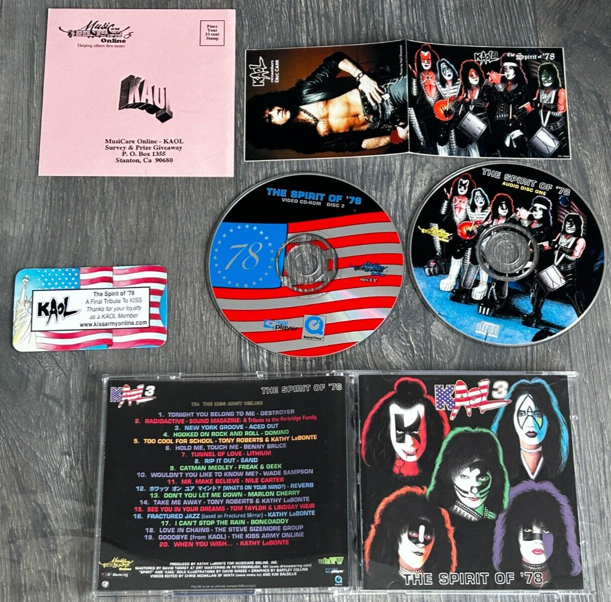 KISS CD KAOL 3 The Spirit Of '78 Inserts CD-ROM Tribute to Vintage KISS Aucoin