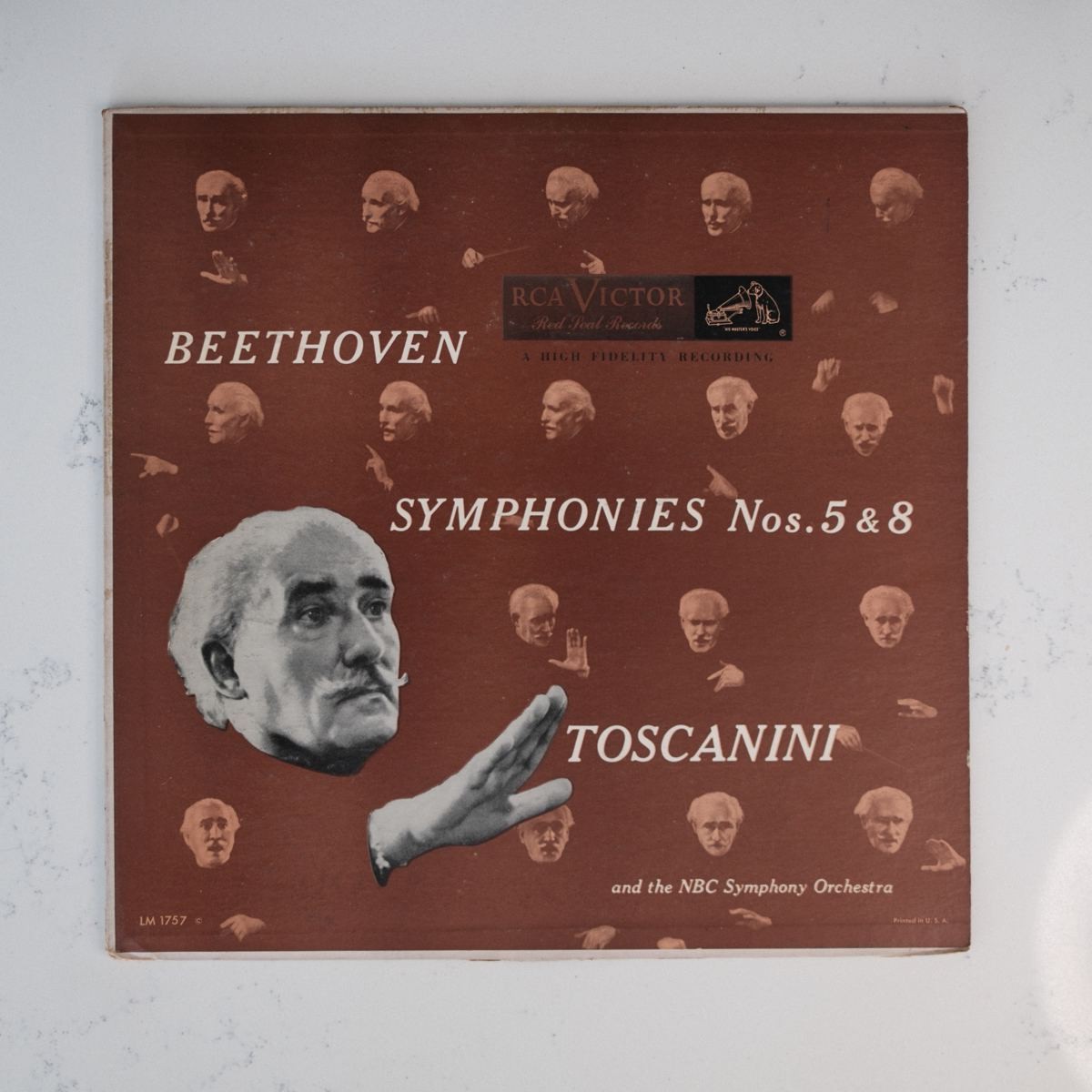 Beethoven Symphonies 5 and 8 (Toscanini) LP Vinyl RCA Victor Red Seal LM 1757