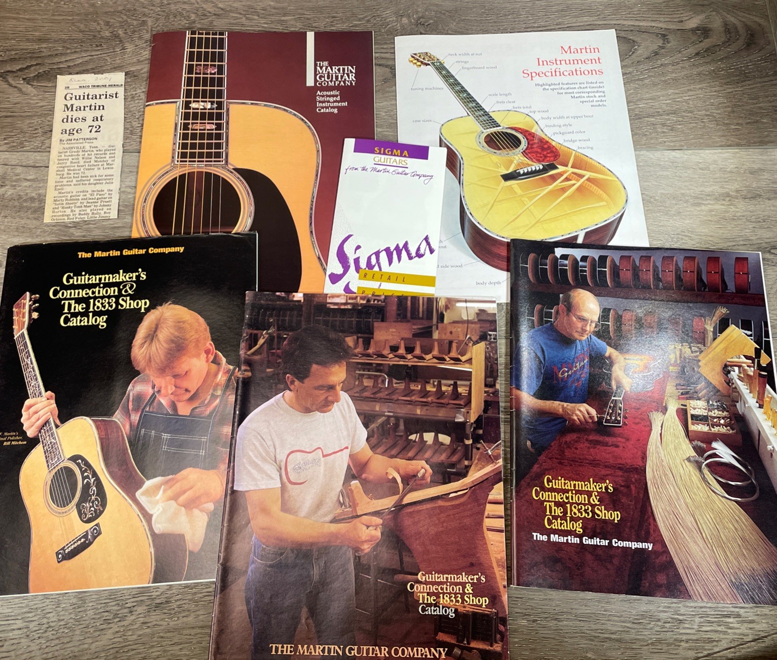 Martin Guitar Guitarmaker's Connection Catalog Lot Sigma Price List Shop
