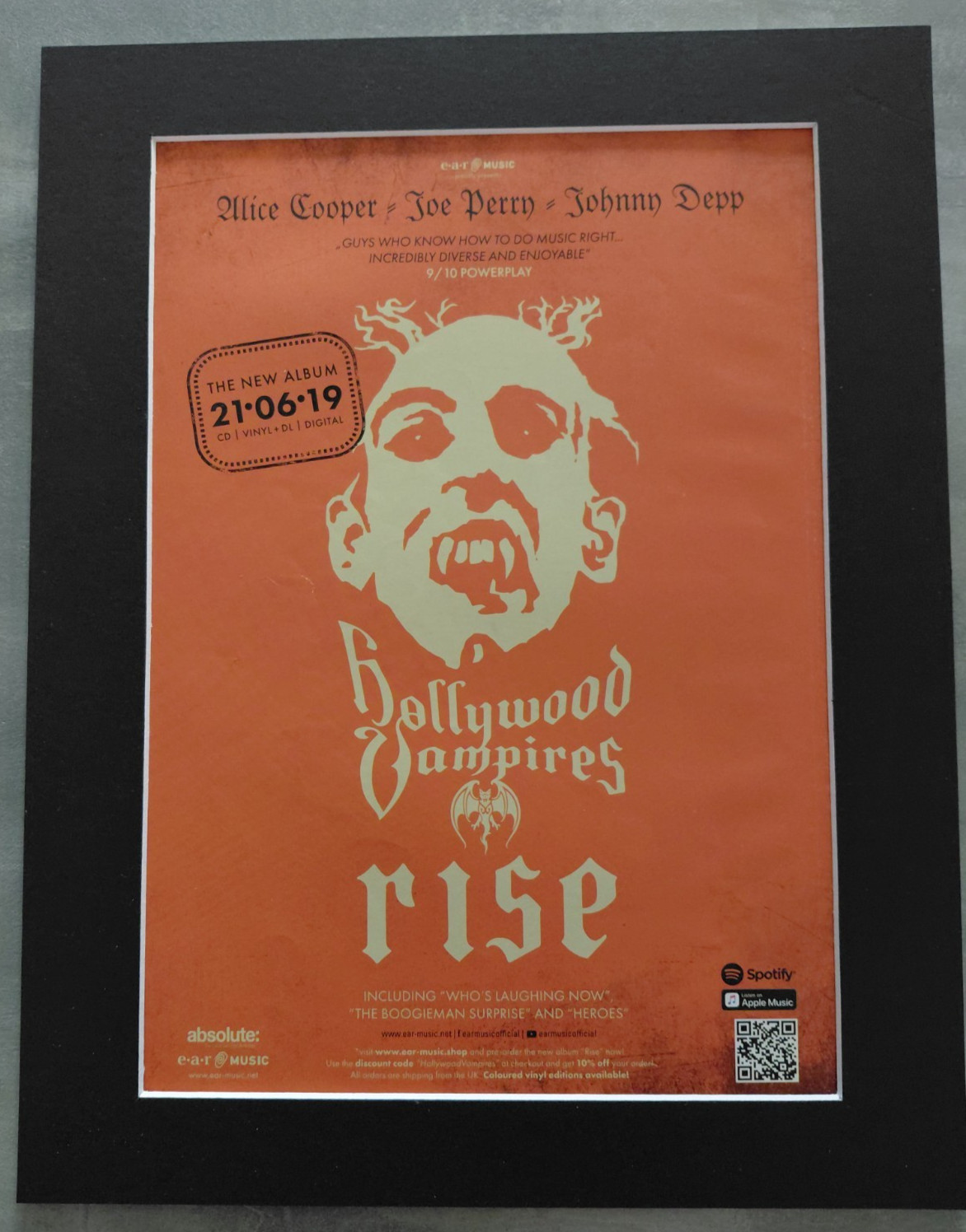Hollywood Vampires Rise Promo Original Album Advert Mounted 14x11 Inches