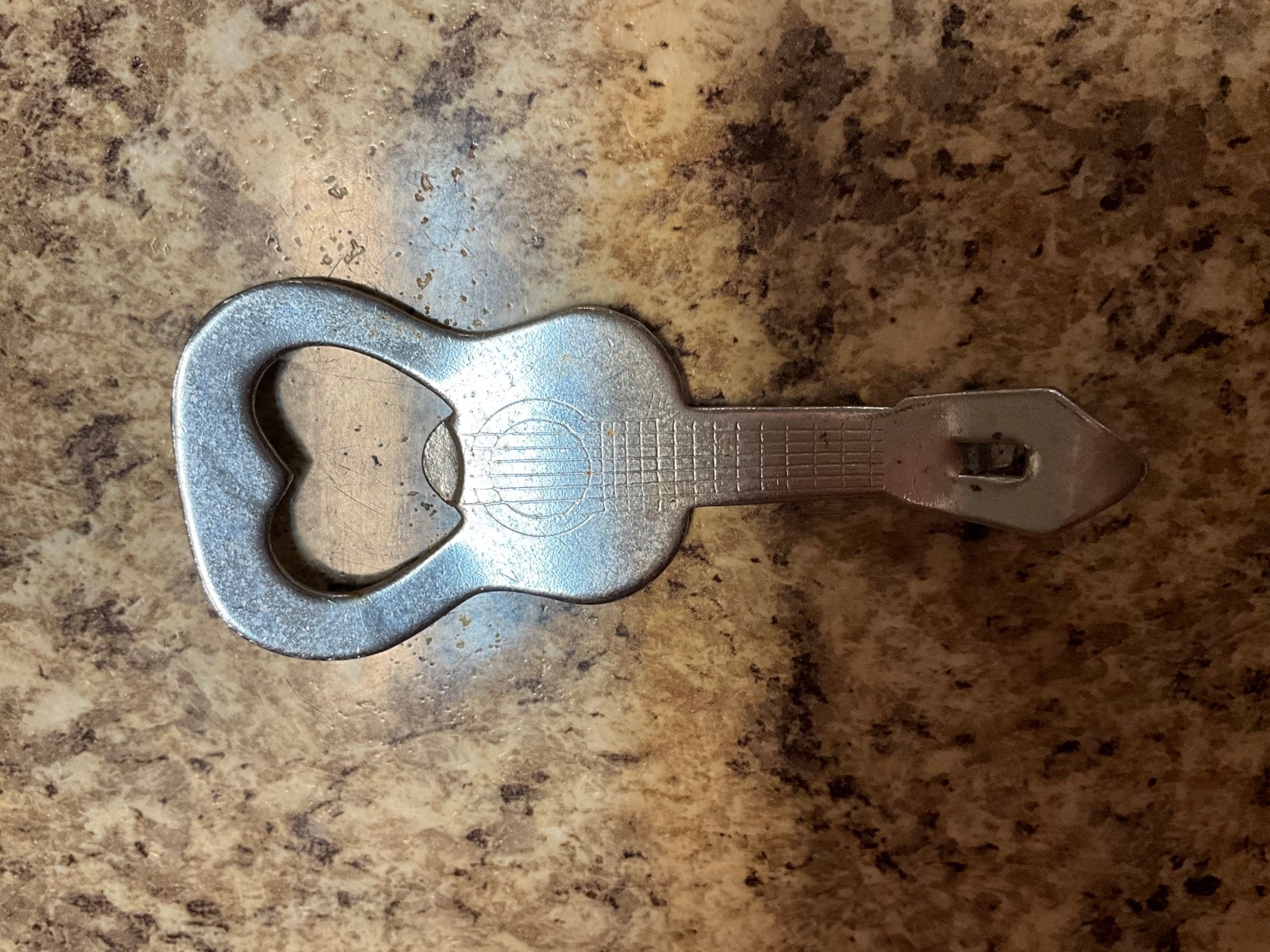 Guitar Shaped Metal Beer Bottle Opener Breweriana Collectible