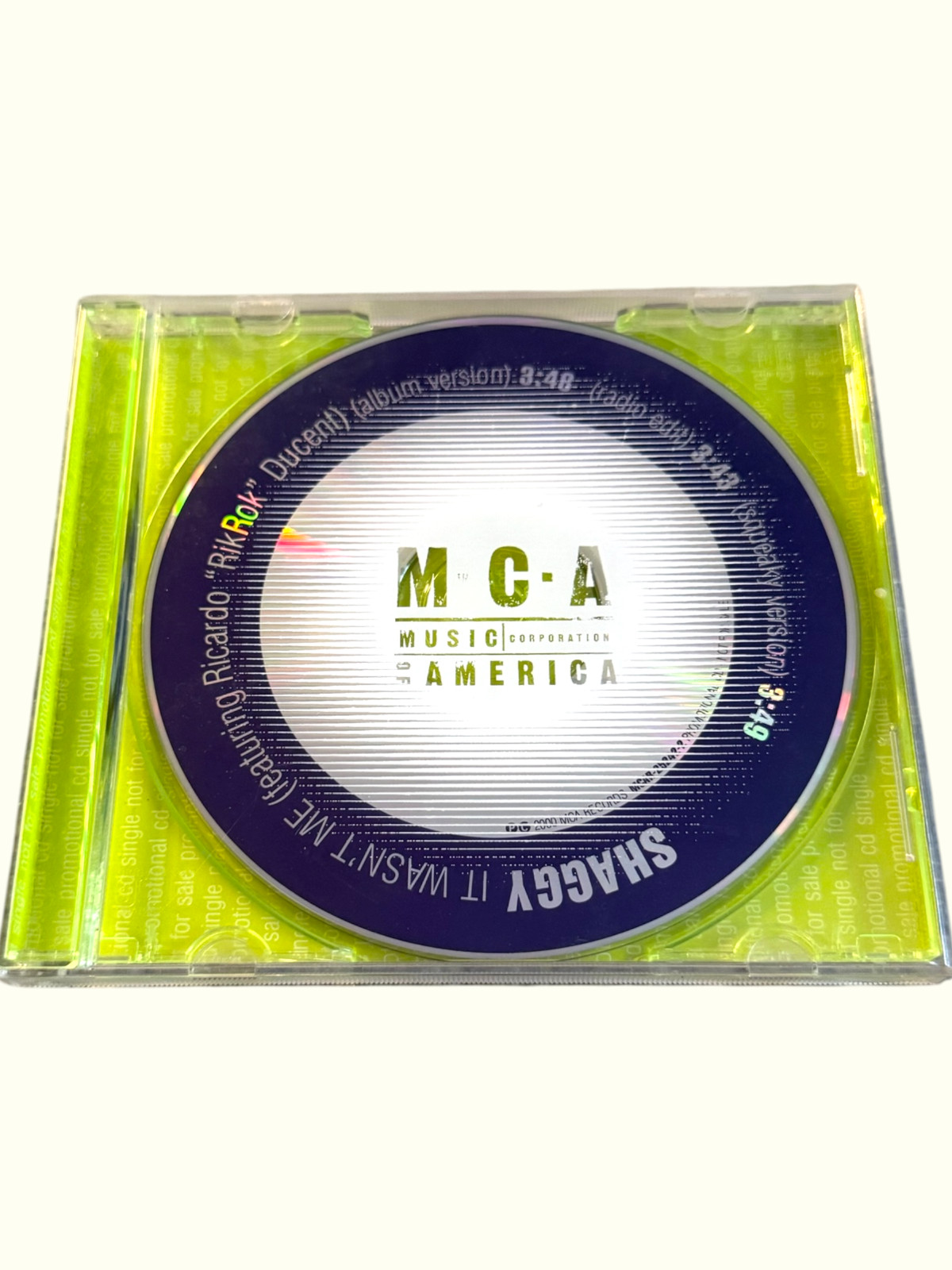 PROMO SAMPLE CD SINGLE - SHAGGY IT WASN\'T ME  1999 MCA RECORDS RARE