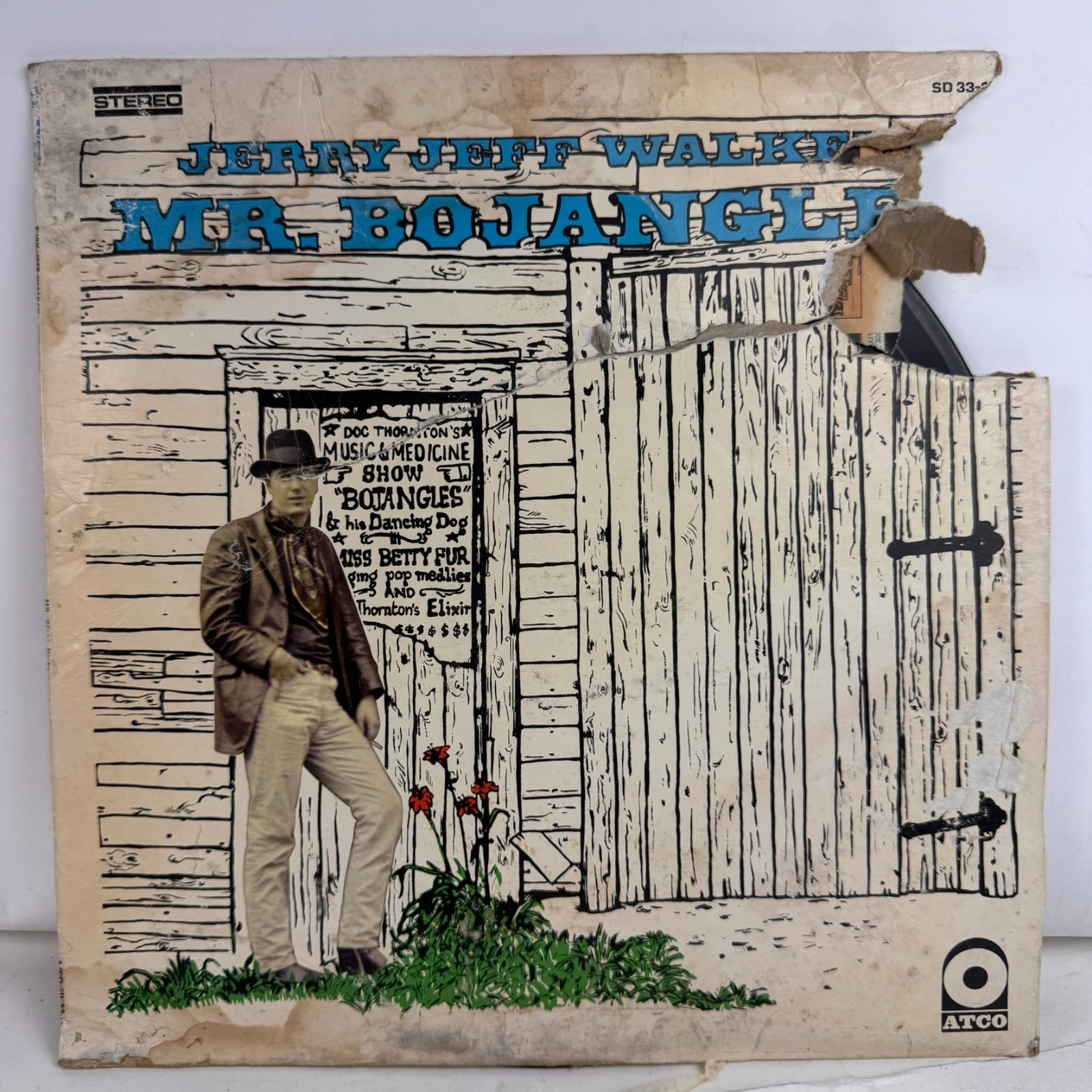 Jerry Jeff Walker Mr. Bojangles W. Insert 1968 SD 33-259 LP Vinyl Cover damage
